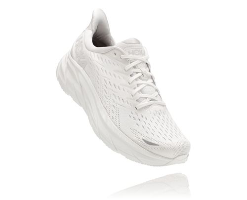 Hoka One One Clifton 8 Women's Road Running Shoes White / White | RGHL-28615