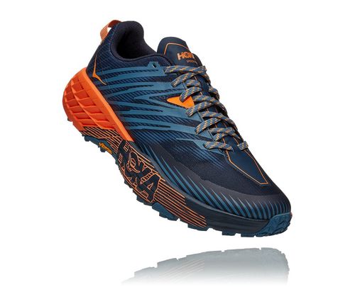 Hoka One One Speedgoat 4 Men's Trail Running Shoes Real Teal / Persimmon Orange | EAOH-26419